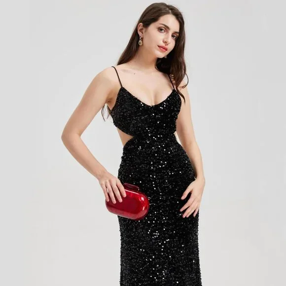 Elegant Glitter Marble Purse - Waterproof Acrylic Clutch for Special Occasions - Picture 3 of 6